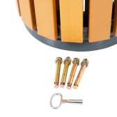 Zoom sur la Poubelle extérieure ronde en bois composite 30 L