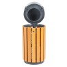 Poubelle extérieure ronde en bois composite 30 L couvercle ouvert