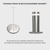 clé inox borne escamotable manuelle