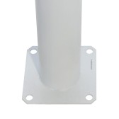 Vue de la fixation du poteau de parking rouge et blanc à LED