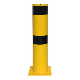 Vue générale du poteau de protection jaune et noir H.1200 x diam.273 mm Vue générale du poteau de protection jaune et noir H.1200 x diam.273 mm