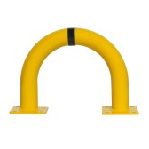 Vue de l'arceau de protection en acier jaune et noir sur platines (petit)