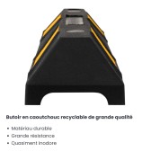zoom sur le matériau du butoir de stationnement anti choc caoutchouc 550 mm