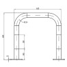 Schéma 1 de l'étrier modulable sur platines L600 x L600 x H600 mm