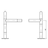 Schéma 2 de l'étrier modulable sur platines L600 x L600 x H600 mm