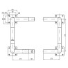 Schéma 3 de l'étrier modulable sur platines L600 x L600 x H600 mm